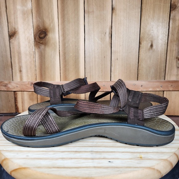 Chaco Z/2‎ Sandals Mens 12 Brown Striped Thong Toe Loop Adjustable Outdoor Shoes main image 8